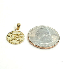 Load image into Gallery viewer, New 10k yellow Gold tiny baseball #1 player Pendant charm diamond cut sport 1g