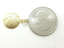 Load image into Gallery viewer, 14k gold basketball pendant charm Fine Jewelry Gift sport unisex 0.55" 0.9g