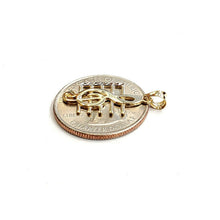 Load image into Gallery viewer, 14k solid yellow Gold music sign note Pendant diamond cut fine jewelry gift 1.2g