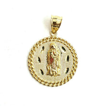 Load image into Gallery viewer, 10k yellow gold round virgin Guadalupe Pendant fine religious jewelry 0.97" 4g