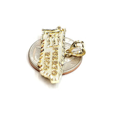 Load image into Gallery viewer, New 10k yellow gold Puerto Rico outline map pendant charm gift fine jewelry 2.6g