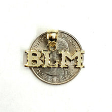 Load image into Gallery viewer, New 10k yellow gold BLM black lives matter pendant charm fine gift unisex 1.6g