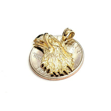 Load image into Gallery viewer, New 14k yellow Gold eagle Head Pendant charm gift fine jewelry unisex 3.1g