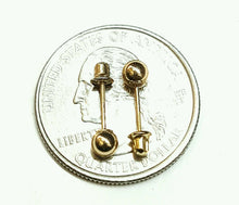 Load image into Gallery viewer, New 14k yellow Gold 4mm hollow ball earrings screw back fine gift jewelry