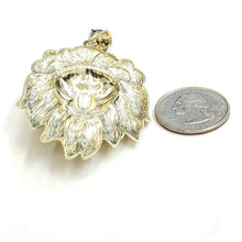 Load image into Gallery viewer, New 10k yellow solid Gold lion head face zodiac Pendant charm fine jewelry 17.3g