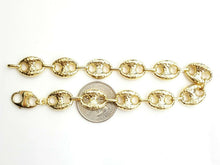 Load image into Gallery viewer, New 10K yellow gold 12.3mm hollow puff Gucci link bracelet 14.1g jewelry 9.5"