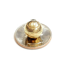 Load image into Gallery viewer, 14k yellow Gold basketball 3D ball Pendant charm fine sport jewelry unisex 3.2g