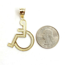 Load image into Gallery viewer, 10k yellow Gold handicap disability Pendant charm diamond cut fine jewelry 2.6g