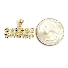 Load image into Gallery viewer, New 10k yellow Gold Savage Pendant charm diamond cut fine gift jewelry 1.3g