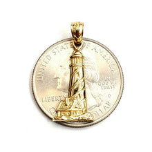 Load image into Gallery viewer, New 14k yellow gold lighhouse pendant charm gift fine jewelry 1.4g