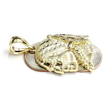 Load image into Gallery viewer, New 10k solid yellow Gold Chief face head Pendant diamond cut fine jewelry 8.3g