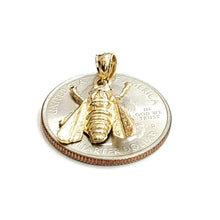 Load image into Gallery viewer, New 14k yellow Gold solid honey bee Pendant charm gift fine jewelry 1.9g
