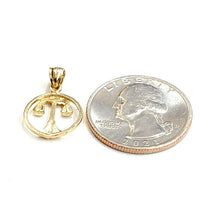 Load image into Gallery viewer, New 14k yellow Gold tiny libra zodiac sign round Pendant charm fine jewelry 1.2g