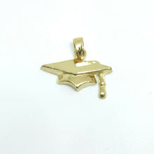 Load image into Gallery viewer, 14k yellow gold graduation hat pendant charm education high school jewelry 1.9g