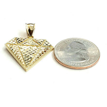Load image into Gallery viewer, 10k yellow gold diamond shape pendant charm fine gift jewelry diamond cut 2.7g