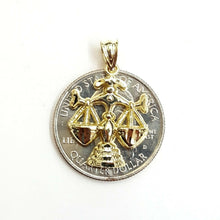 Load image into Gallery viewer, New 10k yellow solid Gold Libra zodiac astrology Pendant charm fine jewelry 2.4g