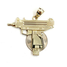 Load image into Gallery viewer, New 10k yellow Gold solid Uzi machine gun Pendant charm fine jewelry unisex 8g