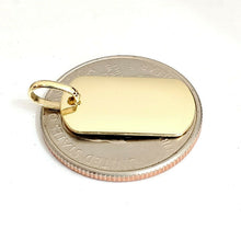 Load image into Gallery viewer, New 14k yellow Gold solid tiny dog tag name tag Pendant charm shiny jewelry 2.3g
