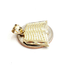 Load image into Gallery viewer, 10k yellow gold lord's prayer book our father bible verse pendant jewelry 2.3g