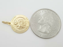 Load image into Gallery viewer, 14k solid yellow gold round saint Joseph pendant fine religious jewelry 0.60" 2g