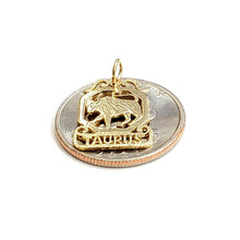 Load image into Gallery viewer, New 14k yellow Gold taurus bull zodiac sign astrology Pendant charm jewelry 1.4g