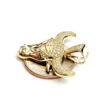 Load image into Gallery viewer, 10k yellow Gold Taurus bull zodiac Pendant cubic zirconia fine gift jewelry 4.6g