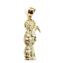 Load image into Gallery viewer, 10k yellow gold Santa Muerte holy death Pendant fine gift jewelry unisex 5.4g