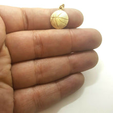 Load image into Gallery viewer, 14k gold basketball pendant charm Fine Jewelry Gift sport unisex 0.55" 0.9g