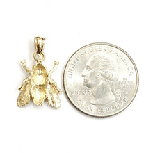 Load image into Gallery viewer, New 14k yellow Gold solid honey bee Pendant charm gift fine jewelry 1.9g