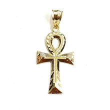Load image into Gallery viewer, 10k yellow gold Egyptian ankh cross pendant charm fine religious jewelry 1.6g