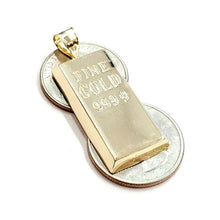 Load image into Gallery viewer, New 10k Yellow Gold 999.9 fine 3D gold bar brick bar Pendant charm jewelry 6.5g