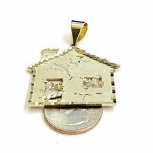 Load image into Gallery viewer, New 10k yellow gold trap house pendant charm diamond cut gift fine jewelry 9.9g