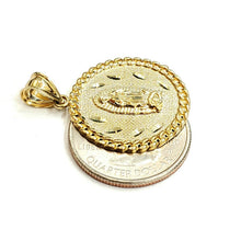 Load image into Gallery viewer, 10k yellow gold round virgin Guadalupe Pendant fine religious jewelry 0.97" 3.8g