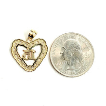Load image into Gallery viewer, New 14k tri color Gold heart 15 años 15 years Pendant charm fine jewelry 1.9g