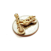 Load image into Gallery viewer, 14k yellow Gold 3D motorcycle Pendant charm sport bikers gift fine jewelry 3.5g
