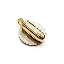 Load image into Gallery viewer, 14k yellow gold 3D bullet pendant charm military gift fine jewelry 9g