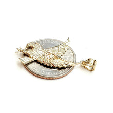 Load image into Gallery viewer, 14k yellow Gold eagle Pendant charm gift fine jewelry unisex diamond cut 2.2g