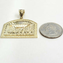 Load image into Gallery viewer, 10k yellow gold last supper pendant charm fine religious gift diamond cut 7.6g