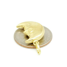 Load image into Gallery viewer, New 14k yellow gold 3D hollow moon pendant charm astronomy fine gift jewelry 2g