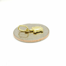 Load image into Gallery viewer, New 14k yellow gold hollow tiny turtle full body pendant fine gift jewelry 0.5g