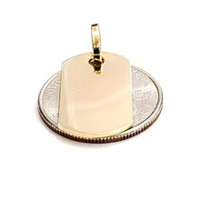 Load image into Gallery viewer, 10k yellow Gold solid dog tag Pendant charm shiny gift fine jewelry 3.5g