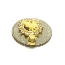 Load image into Gallery viewer, 14k yellow Gold horseshoe Pendant zirconia lucky fine gift jewelry unisex 2.4g