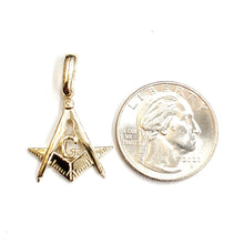 Load image into Gallery viewer, 14k yellow Gold Freemason Masonic Pendant charm gift religious fine jewelry 2.3g