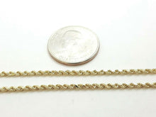 Load image into Gallery viewer, New 10K yellow gold 2mm hollow rope chain Necklace fine gift jewelry 4.3g 24"
