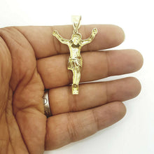 Load image into Gallery viewer, 10k two tone gold Jesus full body religious gift pendant charm fine jewelry 3.3g