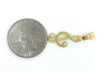 Load image into Gallery viewer, 10k solid yellow Gold music sign Pendant cubic zirconia fine jewelry 1.5g