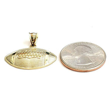 Load image into Gallery viewer, New 10k yellow Gold football Pendant charm sport fine jewelry gift unisex 2g