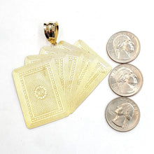 Load image into Gallery viewer, New 10k yellow solid Gold playing card Pendant charm casino fine jewelry 22.6g