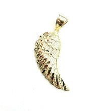 Load image into Gallery viewer, 10k Yellow Gold Single Angel Wing Pendant Diamond Cut Unisex fine jewelry 3.7g