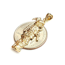 Load image into Gallery viewer, 14k yellow Gold fireman firewoman firefighter Pendant charm fine jewelry 3.4g